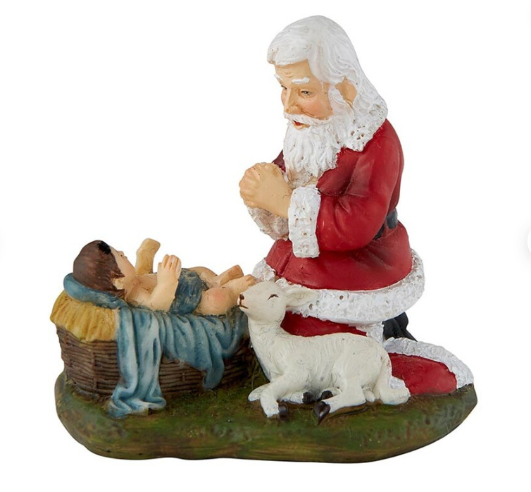 Adoring Santa figurine
