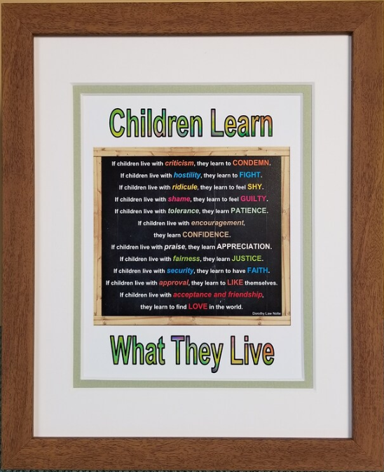 Children Learn What They Live Poem Quote by Dorothy Law Nolte